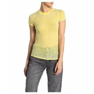 $38 We the Free People Key Lime Night Sky Cropped Tee Semi Sheer Medium NWT